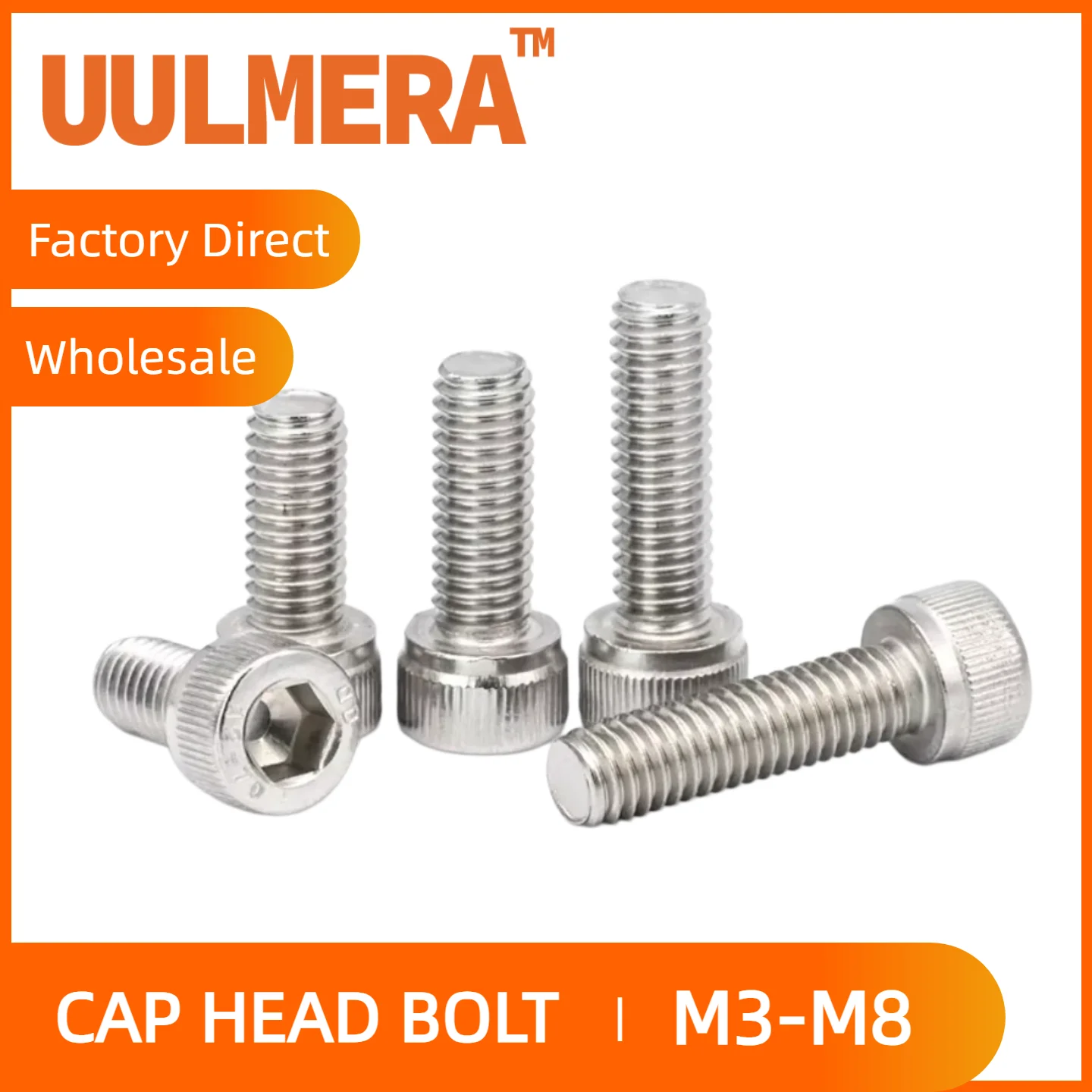 50pcs M3-M6 304 Stainless Steel Hex Socket Head Cap Screws Bolts Kit Metric Fastener Set for Machinery Equipment Hardware