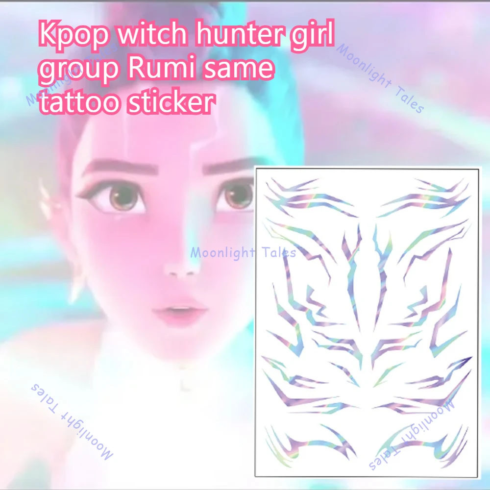 ملصقات وشم مجموعة أنيمي Kpop Demon Hunter Group ملصقات مجموعة Saja Boys Rumi Demon Boy لأداء الحفلات التنكرية