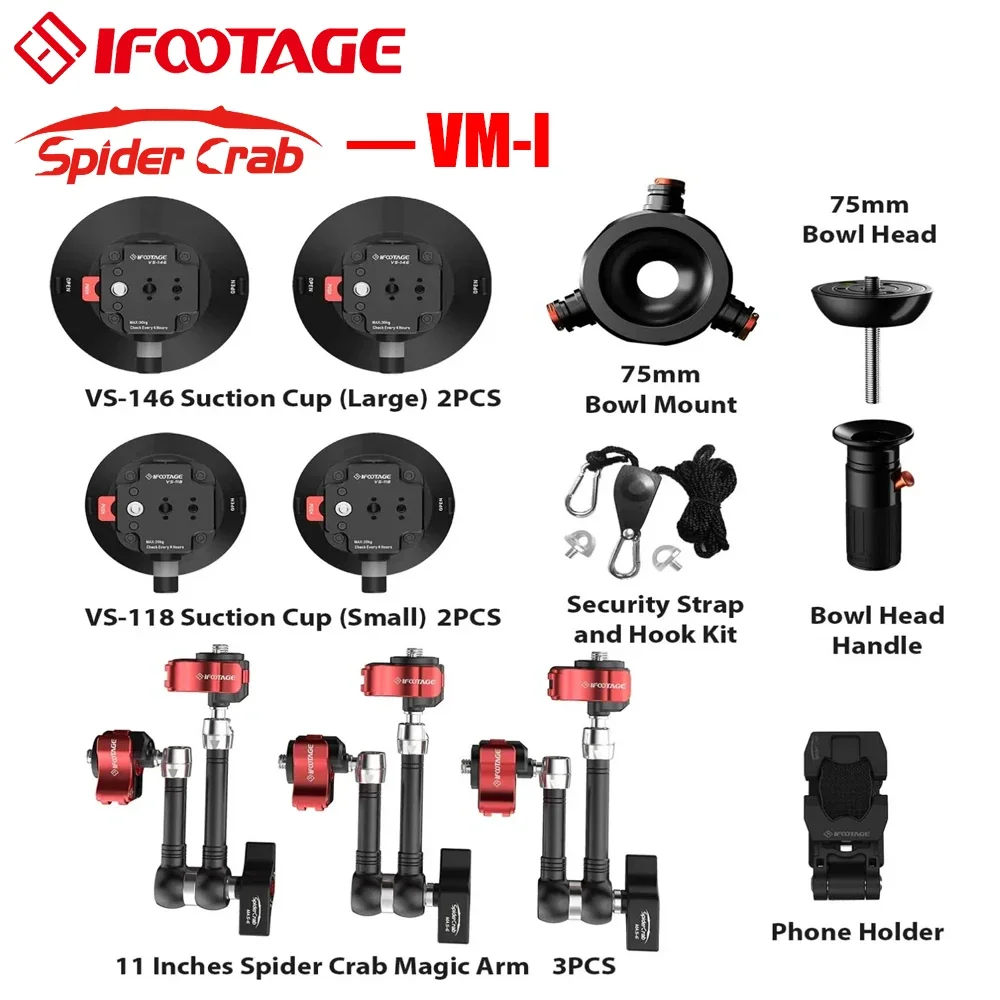 IFootage Spider Crab On-board Suction Cup Car Shooting System Micro Single Camera GOPRO Film Camera Marriage Car Shooting