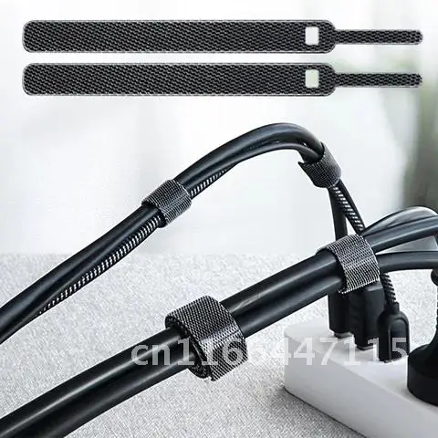 

20pcs 14x1.2cm Nylon Straps Ties Reusable Wire Strap Wrap Cable Tidy Bundle Organizer Hook And Loop Cable Straps Organizer