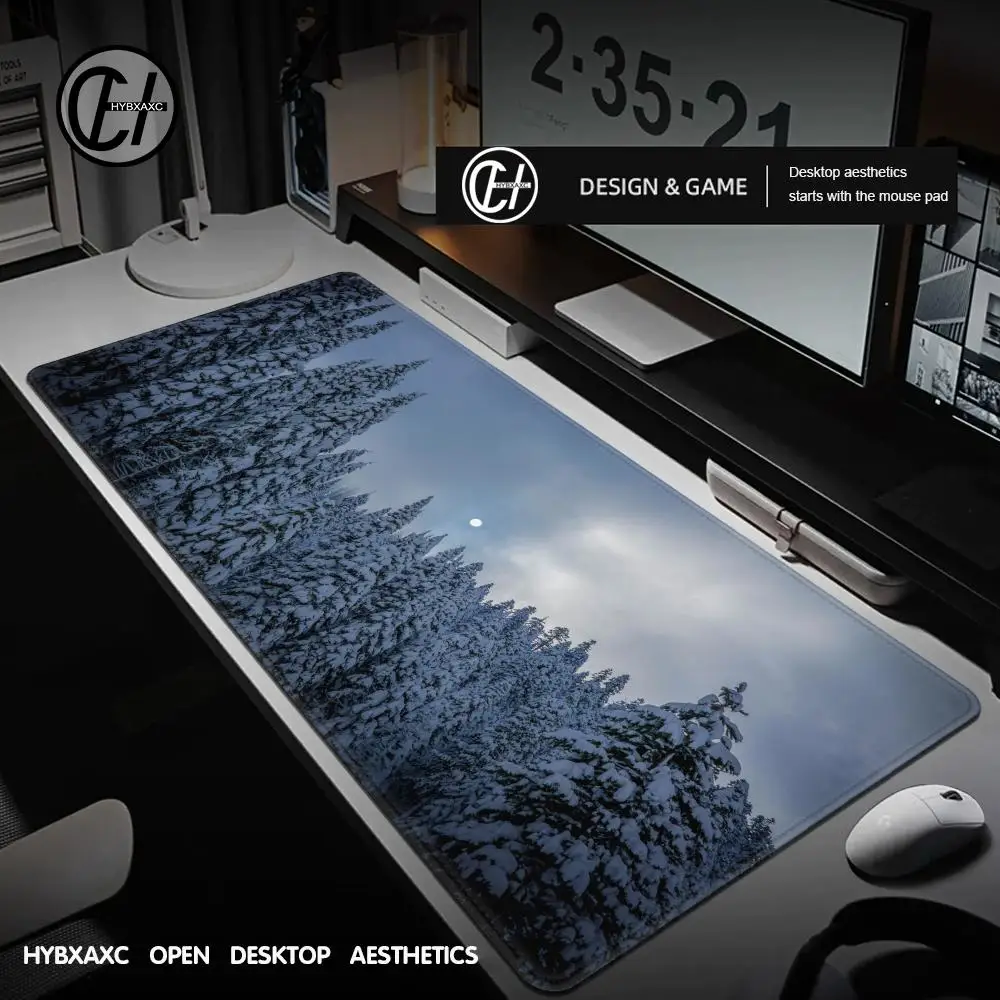 

New Custom Home Keyboard Pad Forest Snow Scene Mouse Pad Gamer Computer Mouse Mat Desk Mats Laptop Carpet Anti-slip Mice Pad