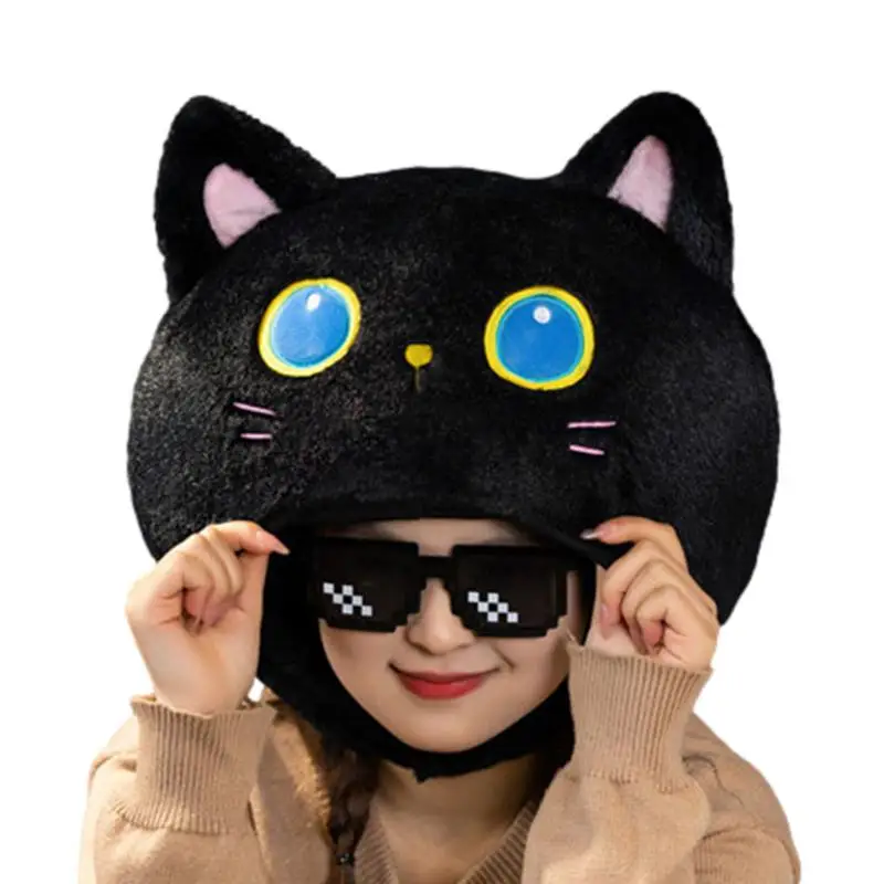 Plush Animal Hat Plush Cat Hat Soft And Breathable Winter Plush Hat Soft Warm Hat For Biking Shopping Picnics Spring Travel