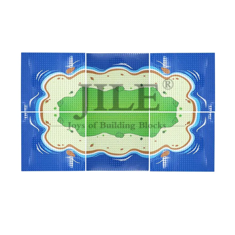 MOC Plate 32x32 Dots Baseplate Sea Ocean Stream Rever Forest Jungle Building Bricks Blocks Assemble Construction Kid Toys