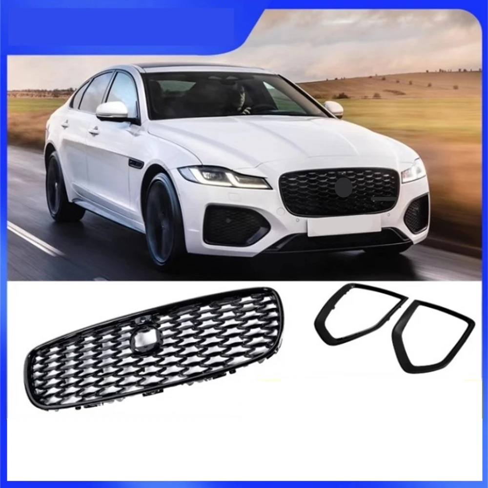 Car high quality Front Bumper Net Grille Radiator Grill Mask Assembly fog lamp cover for 2021 Jaguar XF L