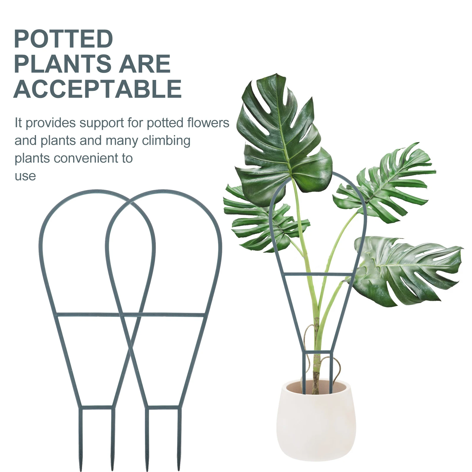 

6 Pcs Plant Climbing Trellis Vine Support Garden Frame Green Sturdy Reusable for Potted Flowers Indoor Outdoor Climbing Plants