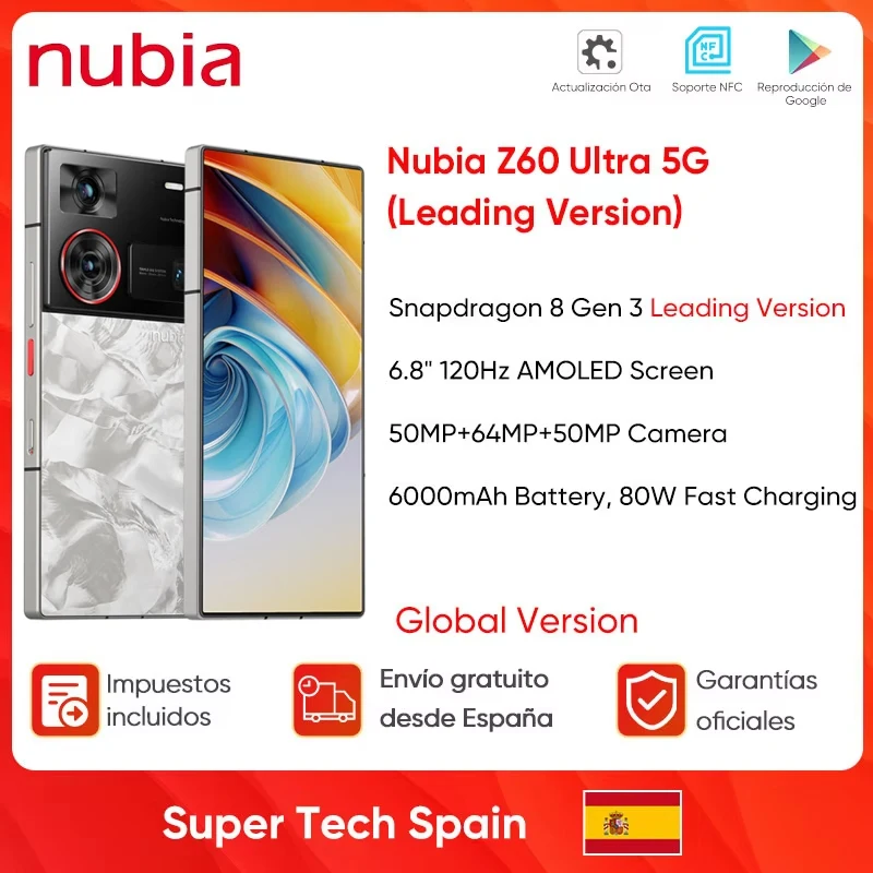 5G Smartphone Nubia Z60 Ultra Leading Version Snapdragon 8 Gen 3 Leading Version 6.8'' 120Hz AMOLED Screen Cell Phone