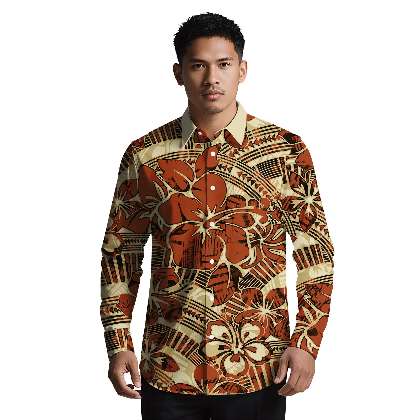 مخصص الأزهار طباعة الرجال الملابس جزيرة هاواي ألوها قمصان للرجال ساموا عارضة الرجال قميص البولينيزية الجديدة ملابس رجالي قميص