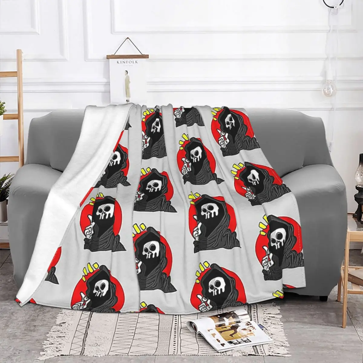 Reaper Death (personified) Ultra-Soft Micro Fleece Blanket Black Flannel Blanket