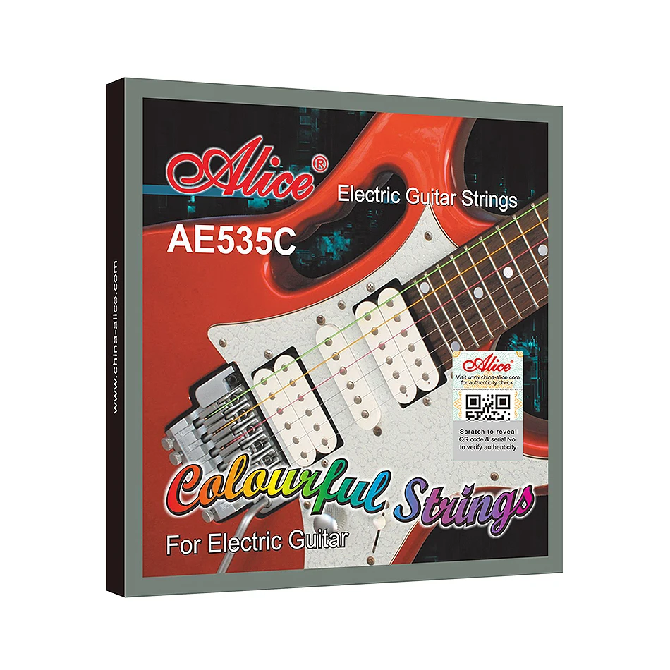 Alice AE535C-SL Colorful Electric Guitar Strings Hexagonal Steel Core Copper Alloy Winding Anti-rust Coating 09-42 For Practice