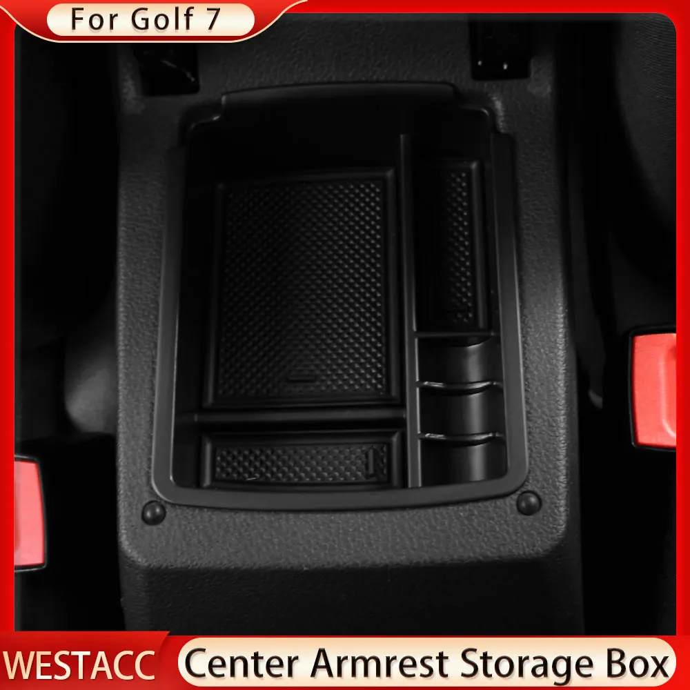 Car Central Armrest Storage Box Container Holder Tray for Volkswagen VW Golf 7 Mk7 VII 5G GT I R 2013-2019 Organizer Accessories