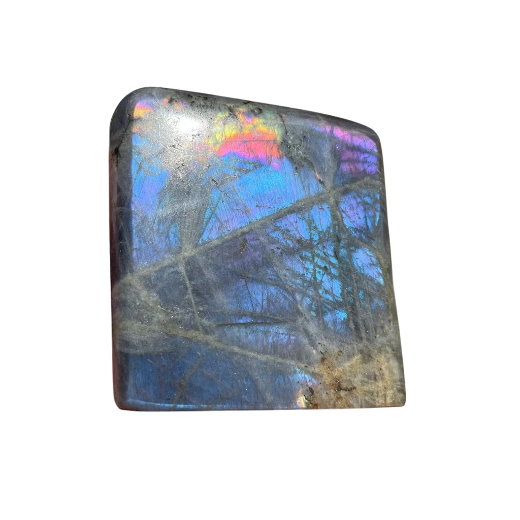 Natural Labradorite Decoration Multicolor Flash Polished Healing Crystal Stone Energy Display Specimen
