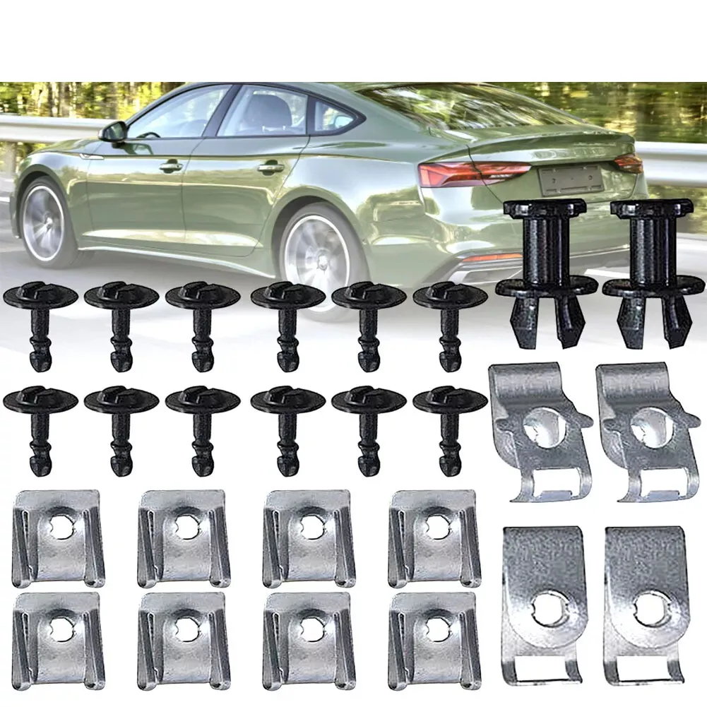 30 pçs undertray motor fixação clipe para audi a4 b8 a5 q5 undertray motor sob capa clipes de fixação parafuso kit acessórios do carro