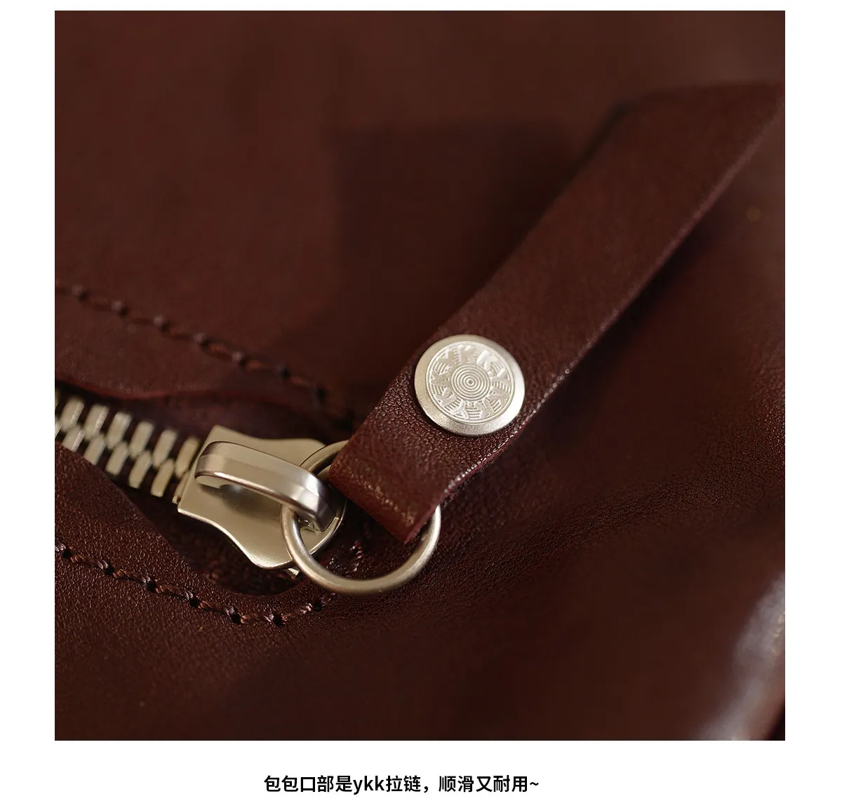 Outdoor-Tagesgepäcktasche aus Rindsleder, Damen-Umhängetasche, lässige Vintage-Designer-Handtasche aus echtem Leder, handgefertigt. – Detail 14