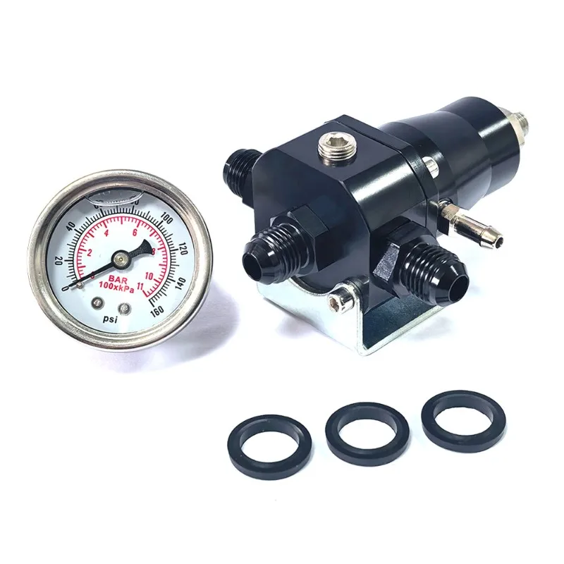 

N26R-Universal Fuel Pressure Regulator AN6 Return Line W/ 30-70 PSI Gauge Pressure Turbofuel Additive Turbocharger Kit