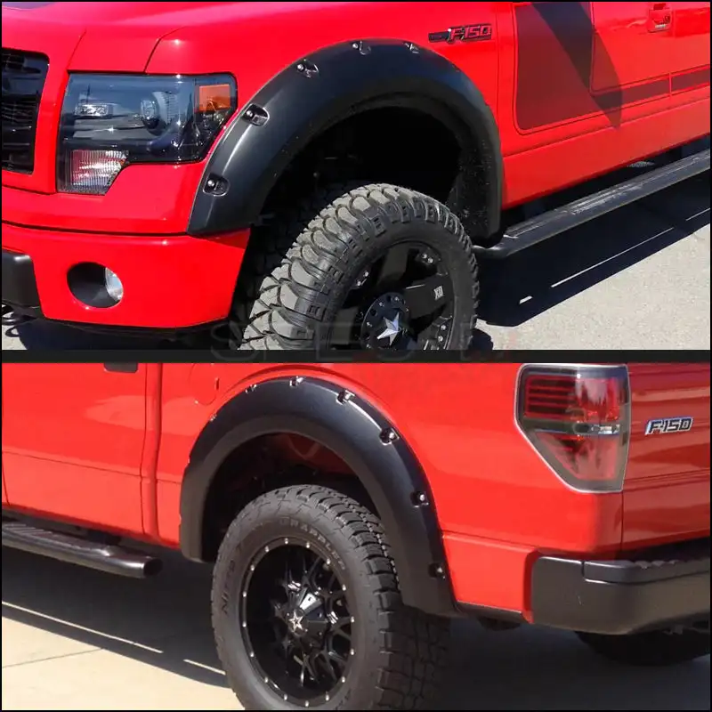 Błotniki Fender Flares nadkole dla Ford F-150 2009 2010 2011 2012 2013 2014 kieszonkowy styl śruba nit