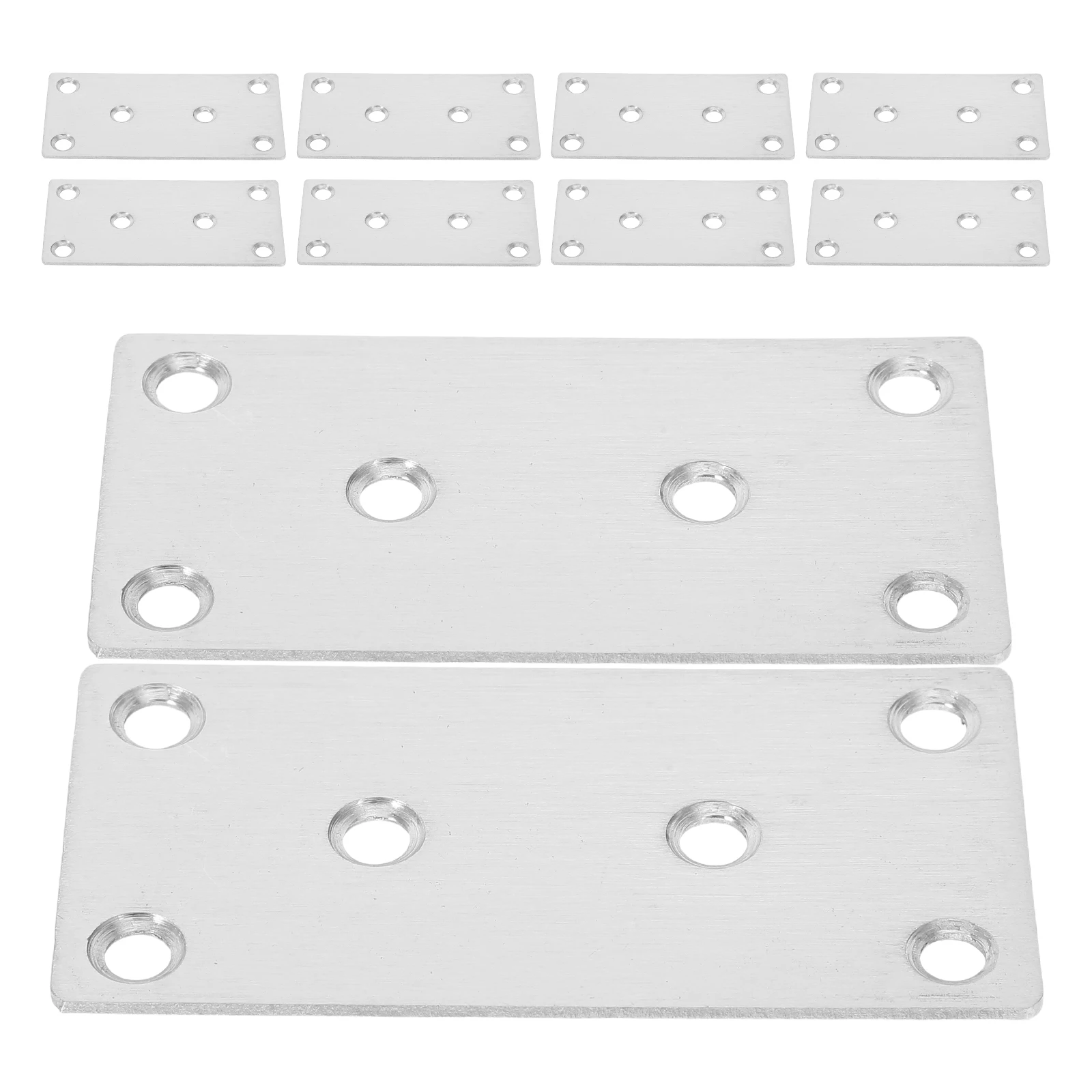 

10 Pcs Flat Brackets Stainless Steel Wood Support Metal Flat Bracket Straight Corner Braces Connectors Hardware