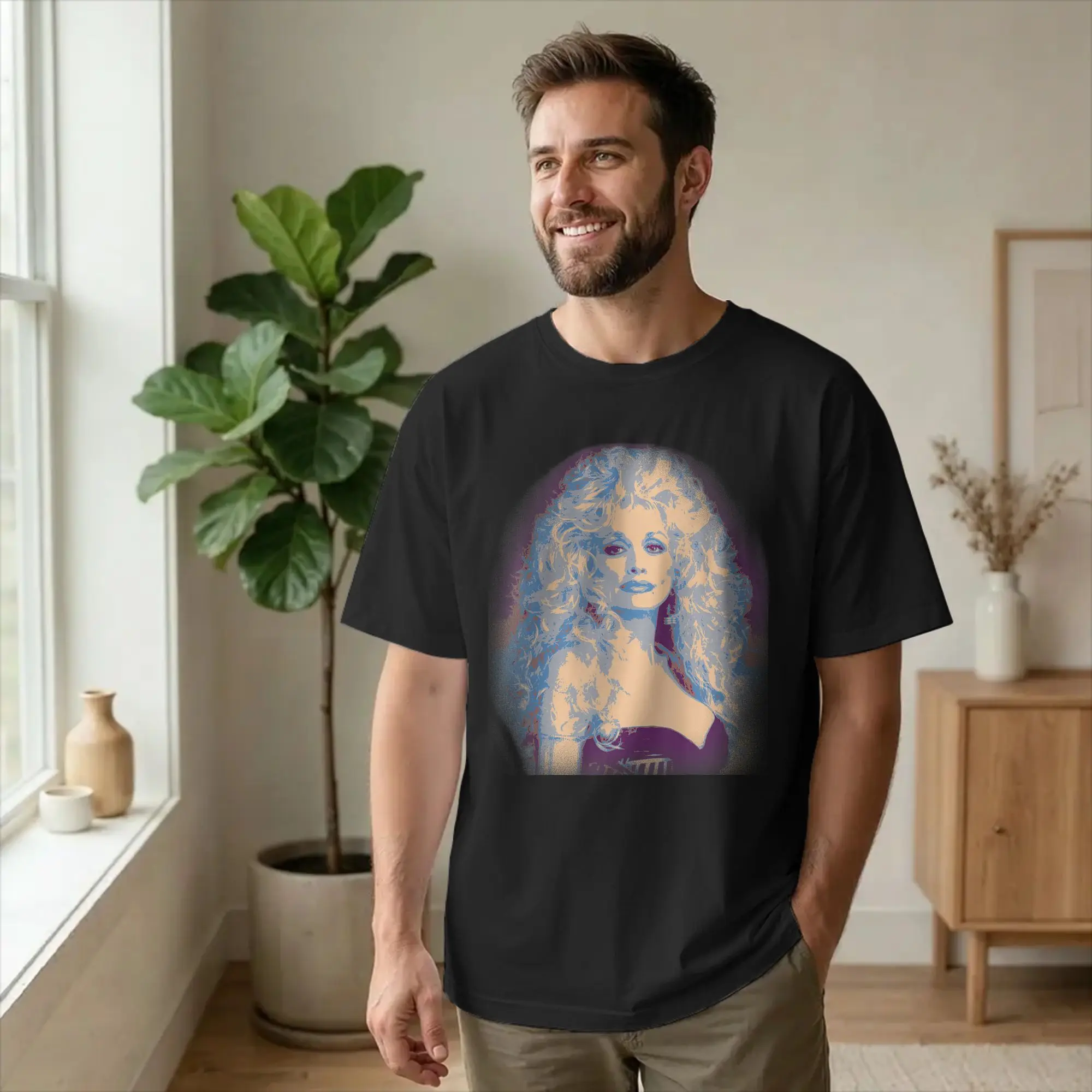 Dollys Singer Partons Dissolved Vintage Men T Shirt Portrait Novelty Tee Shirt Short Sleeve Crewneck T-Shirt Gift  merchandise