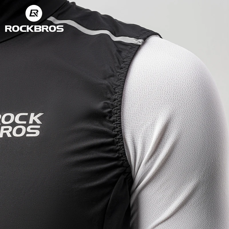 ROCKBROS Summer Cycling Vest Lightweight Quick Dry Waterproof Sleeveless Vest Tight Fit Cool Fabric Men Women Cycling Clothing