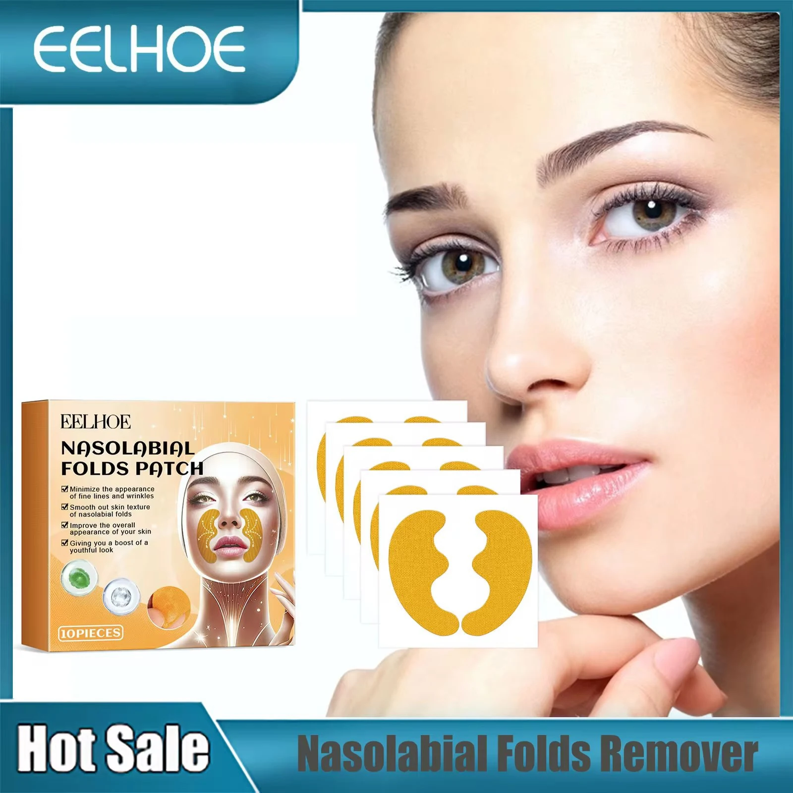 EELHOE Nasolabial Folds Patch Fine Lines Removal Smooth Skin Lifting Moisturizing Face Firming Facial Mask Anti Wrinkle Patches