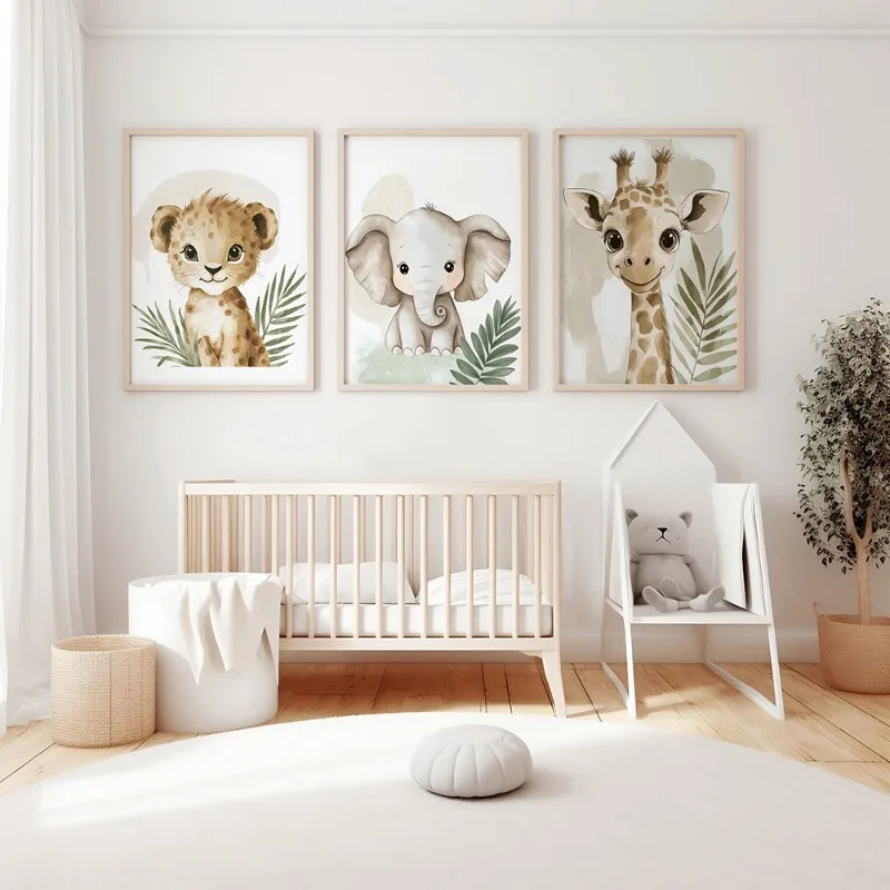 3pcs Safari & Jungle Animal Canvas Prints Set - Frameless Wa
