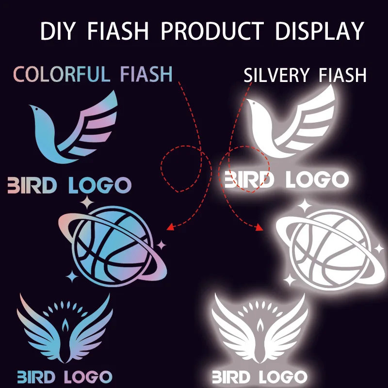 High Visible Heat Transfer Custom Reflective iron on sticker Luxury Brand Logo Reflective Fashion Brand Label