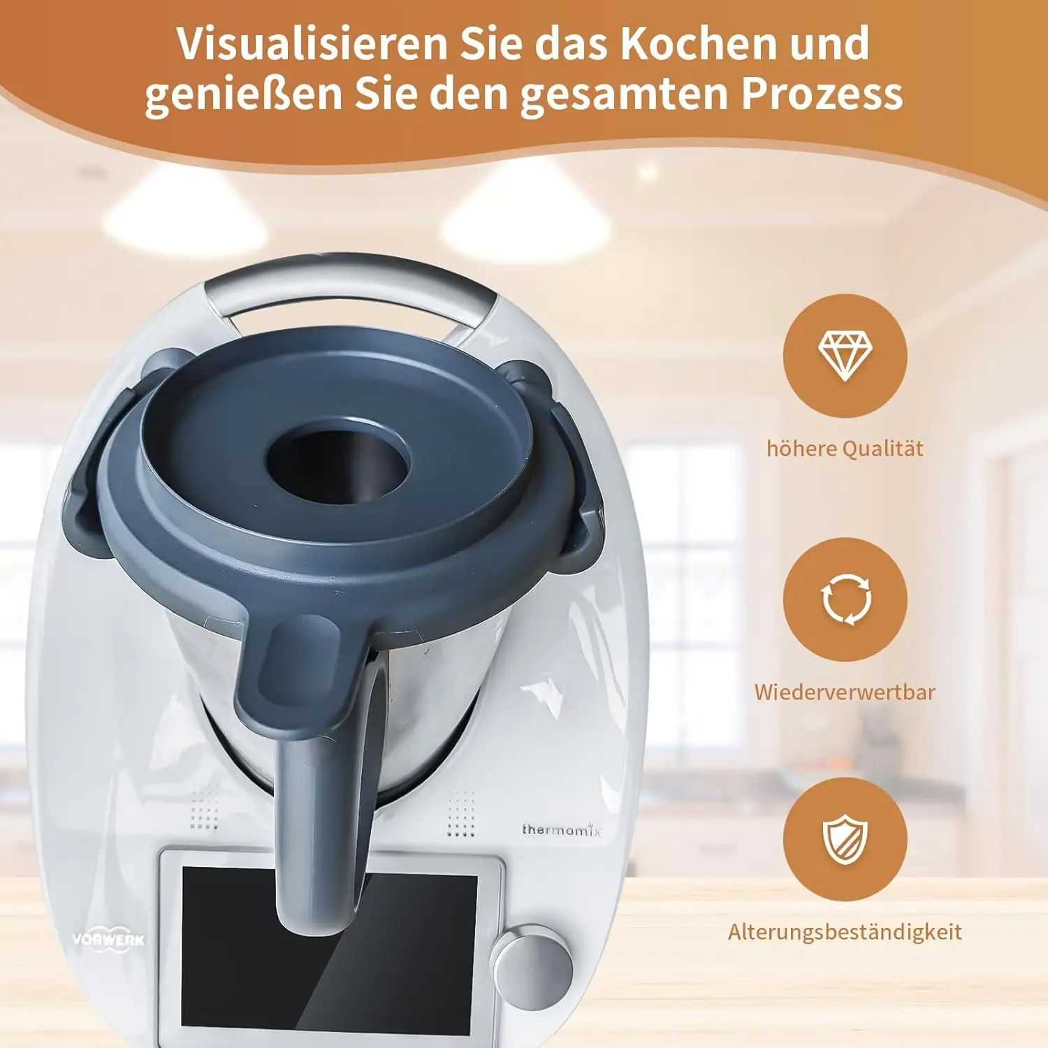 Couvercle de remplacement pour pot de mélange, couvercle principal à large ouverture compatible avec le robot culinaire Thermomix TM5 TM6, accessoires de cuisine