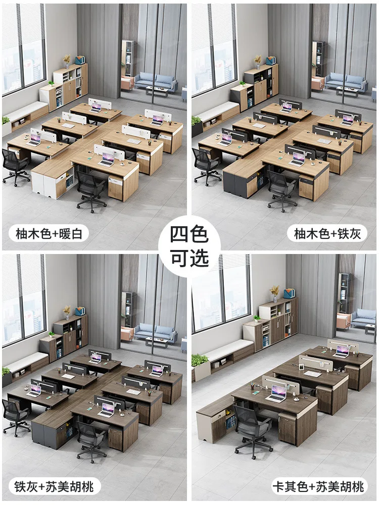 Office desk and chair combination, dual financial station booth for employees, simple and modern office desk for employees