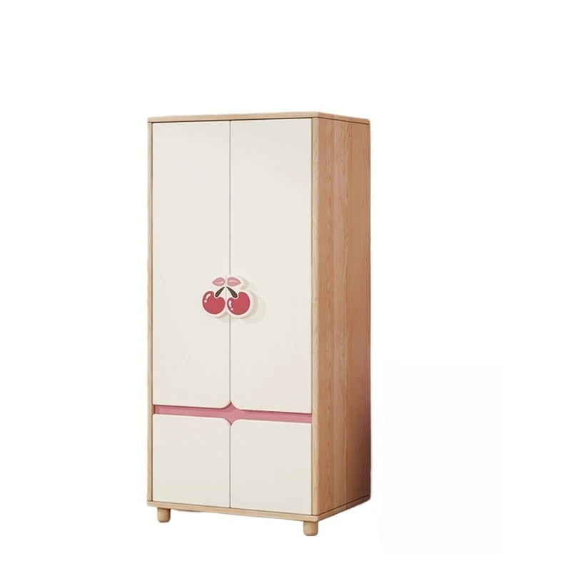 Ash wood children's wardrobe full solid wood storage wardrobe
