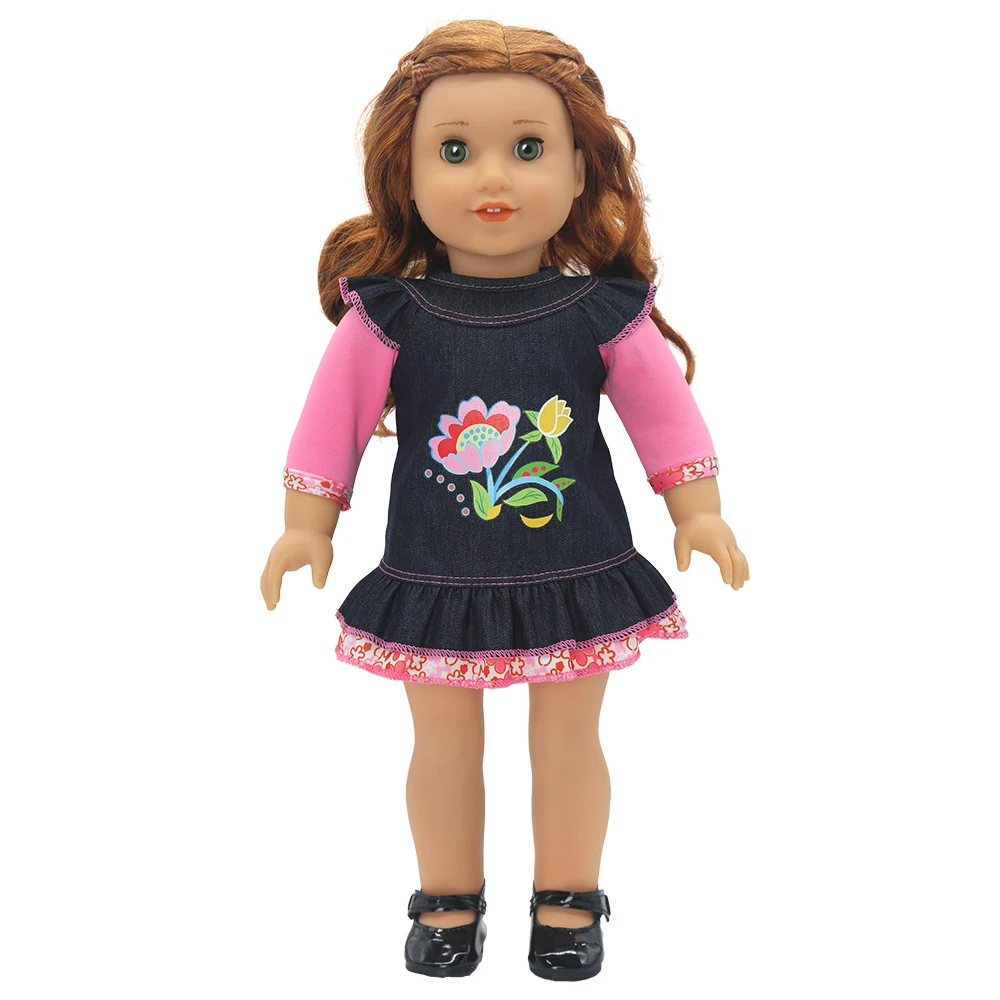 2022 New Denim Wear Suit For 18 Inch American Girl Dolls 45cm OG Girl Doll Clothes And Accessories, Shoes are not included