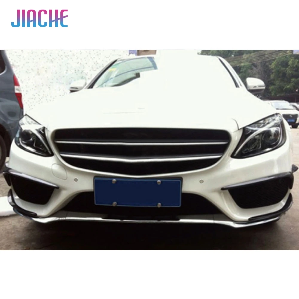 

JIACHE Carbon Fiber Bumper Side Canards Splitter Spoiler Fog Lamps Trims for Mercedes Benz C Class W205 C63 AMG C200 C260 15-17