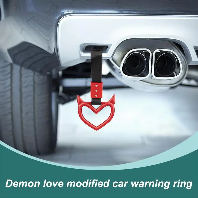 Car Handle Straps Drift Charm Devil Heart Design Hand Strap Drift For Car Interior Easy To Install Car Handle Straps Drift Charm