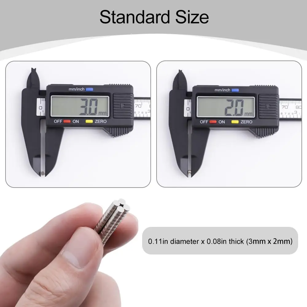 200 kleine Magnete für Bastelarbeiten, 3D-Druck, 6x2mm Mini-Rundmagnete für Büro, DIY, Wissenschaft – Detail 3