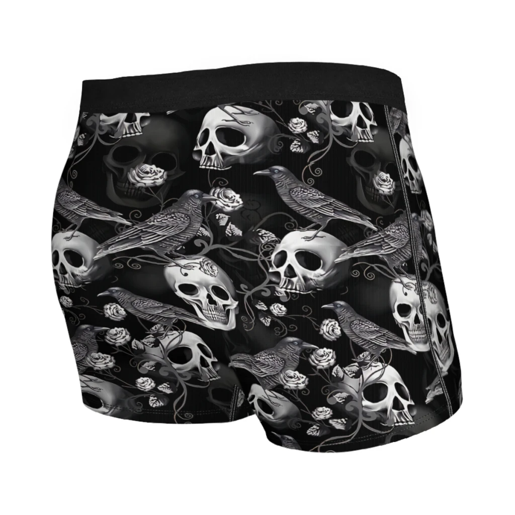 Gothic Crow and Skull  Underpants Homme Panties Men's Underwear Comfortable Shorts Boxer Briefs