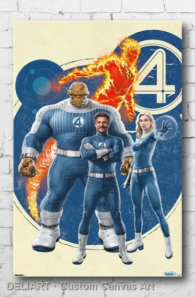 

FANTASTIC FOUR: FIRST STEPS () - GROUP Canvas Poster (2025) Custom Size Available Room Decoration Home Decor Wall Art