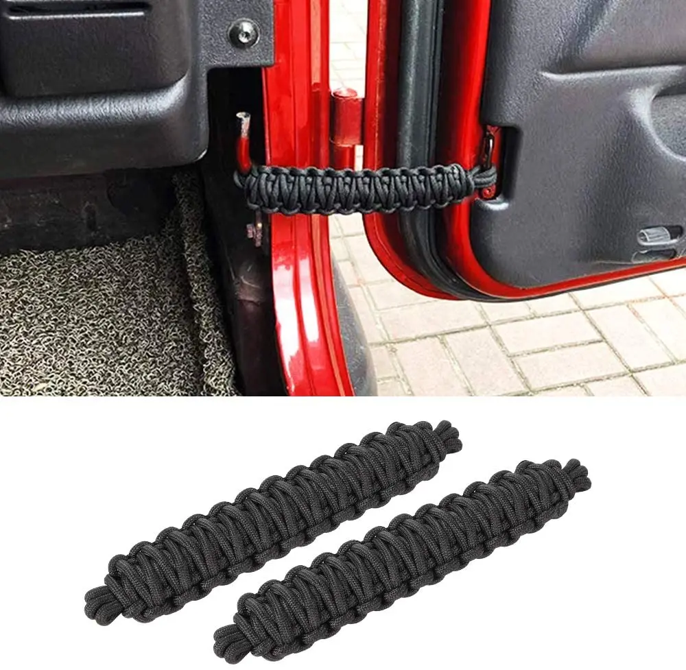 1Para pasków ograniczających drzwi Ochrona przed ograniczeniami Pozycjonowanie Tkana lina do Jeep Wrangler CJ YJ TJ JK JKU JL JLU Gladiator JT
