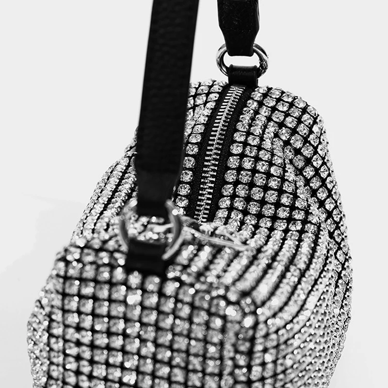 Bolso de noche con diamantes brillantes para mujer, fiesta de graduación de hombro para bandolera, de diseñador de lujo, tendencia de moda, 2024