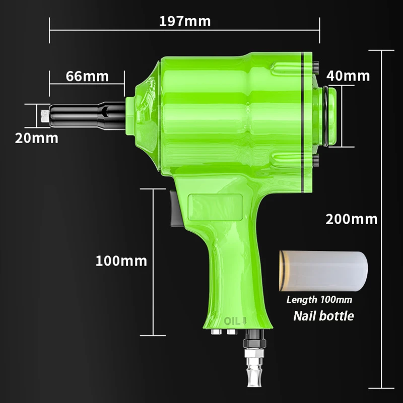 Profissional Pop Rivet Gun, Oficina de Ferramentas Mecânicas, Nailing Air Pistol, alumínio rebites plásticos, 2.4mm, 3.2mm, 4.0mm, 4.8mm Impacto