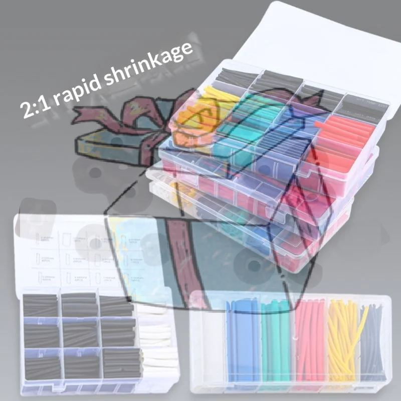 【CCA】1 Set Electric Insulation Heat Shrink Tube Kit Eventronic Electrical Wire Cable Wrap Assortment Heat Shrink Tubing 2:1