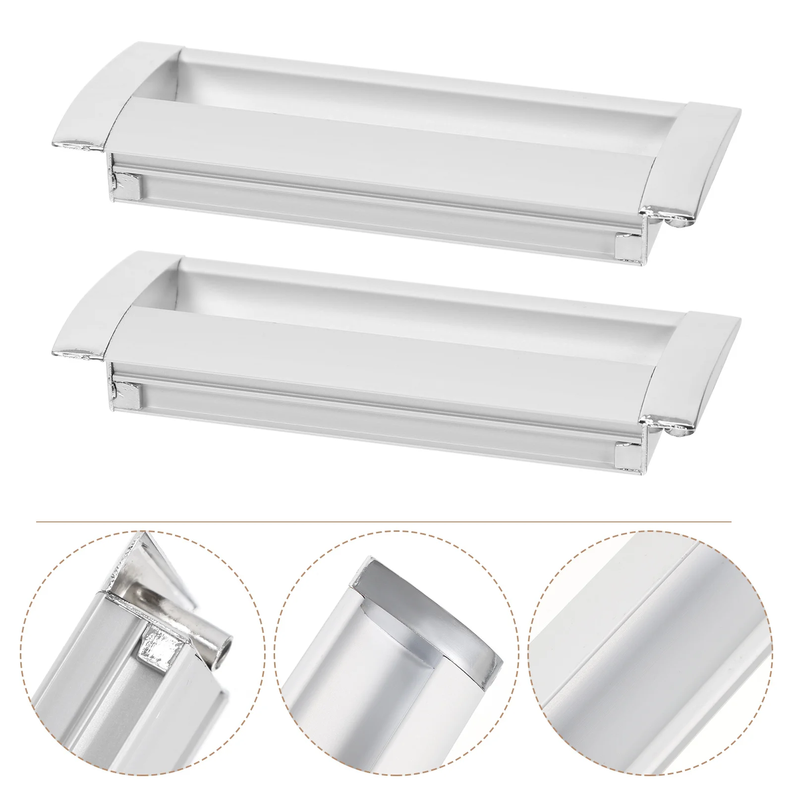 

2Pcs Recessed Cabinet Grips Hidden Door Pulls Aluminum Alloy Firm Structure for Drawer Cupboard Furniture Scratch Resistant