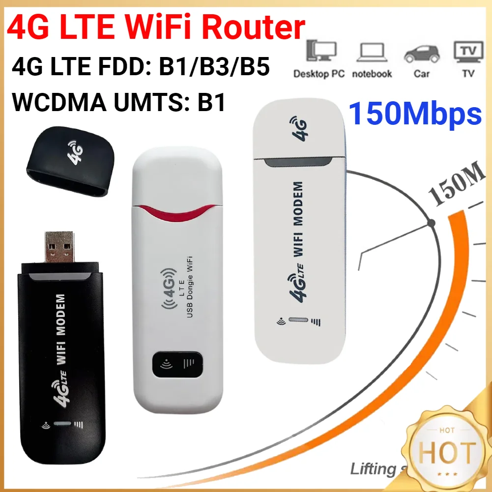 Portable WiFi USB Modem Stick 4G LTE WiFi Router 150Mbps SIM Card Slot WiFi Dongle Wireless Router for Laptops UMPC MID Devices