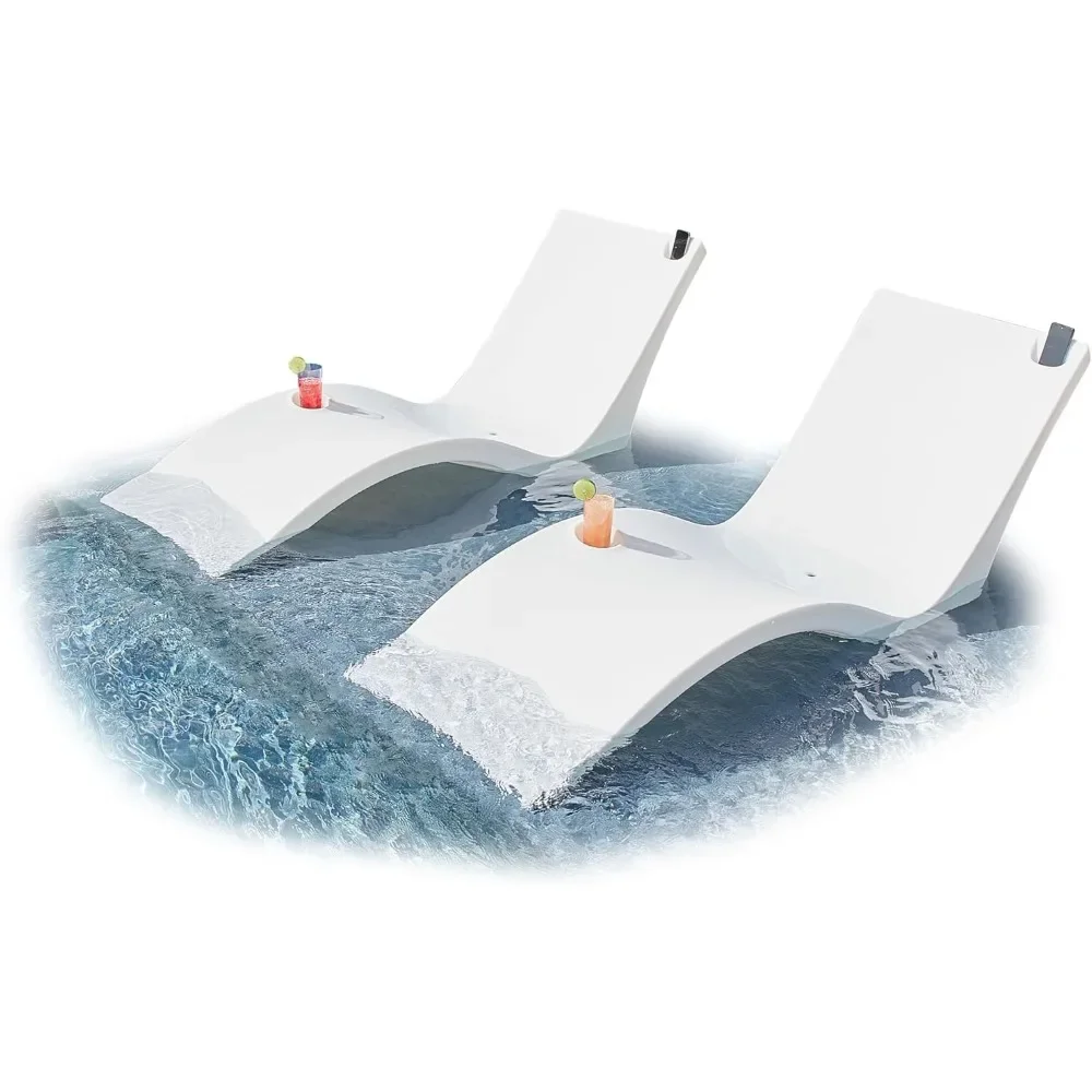 Kai Shelf Pool Lounger, in-Pool, Use in Pools with Shelves Up to 9 Inches Deep, Built-in Drink and Phone Holders