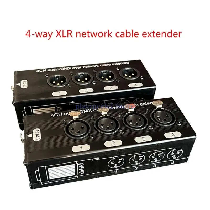 4-Channel 3Pin Ethercon Cable Extenders,Networking Cable Multi Extenders for Stage Lighting and Recording Studio