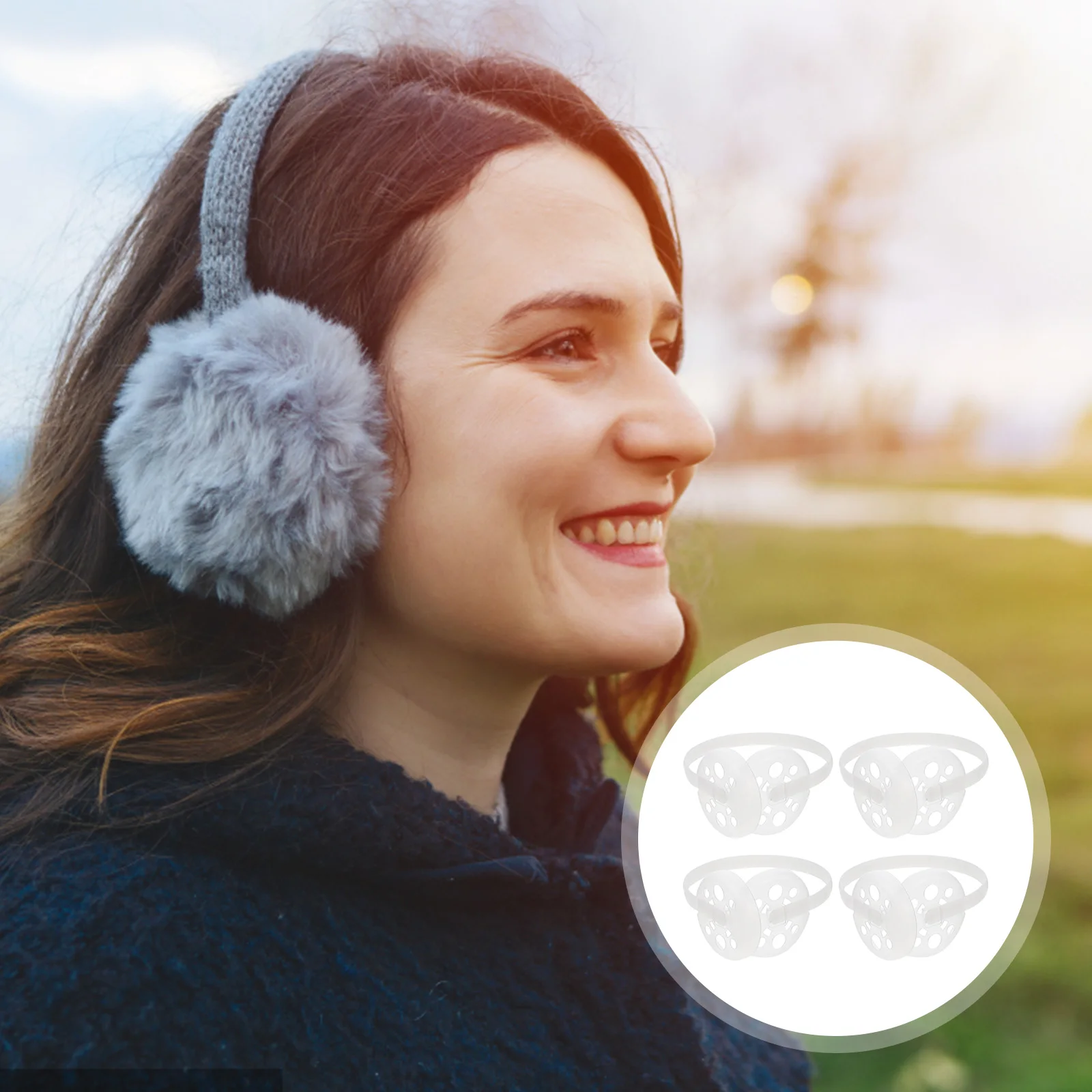 

4pcs Earmuff Rack Antifreezing Ear Diy Holder DIY Plastic Frame Kids Study Camping Skiing Warm Supplies Hunting Accessories
