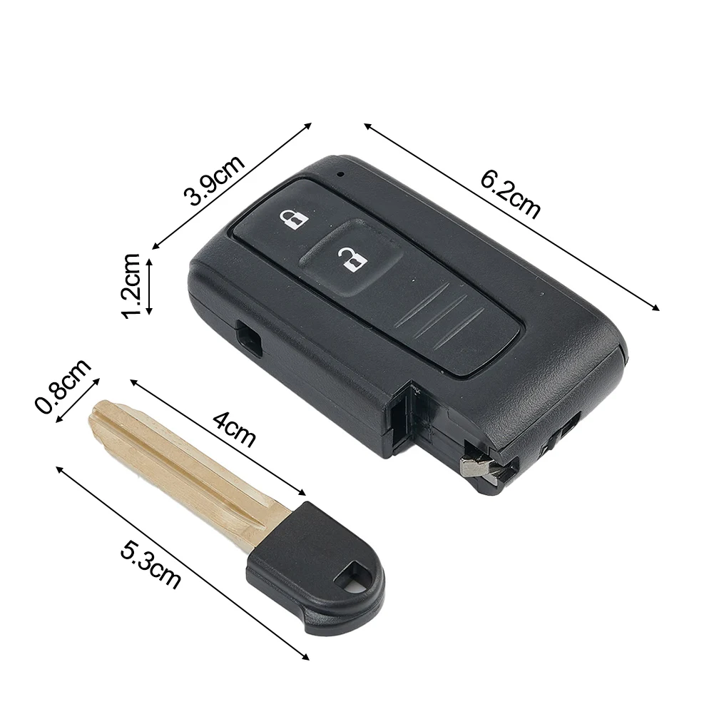 1 zestaw fabrycznie nowy dla Toyoty dla Prius 2004-2009 Key Shell - 2 przyciski, zamiennik dla uszkodzonego pilota, nieobcięte ostrze klucza