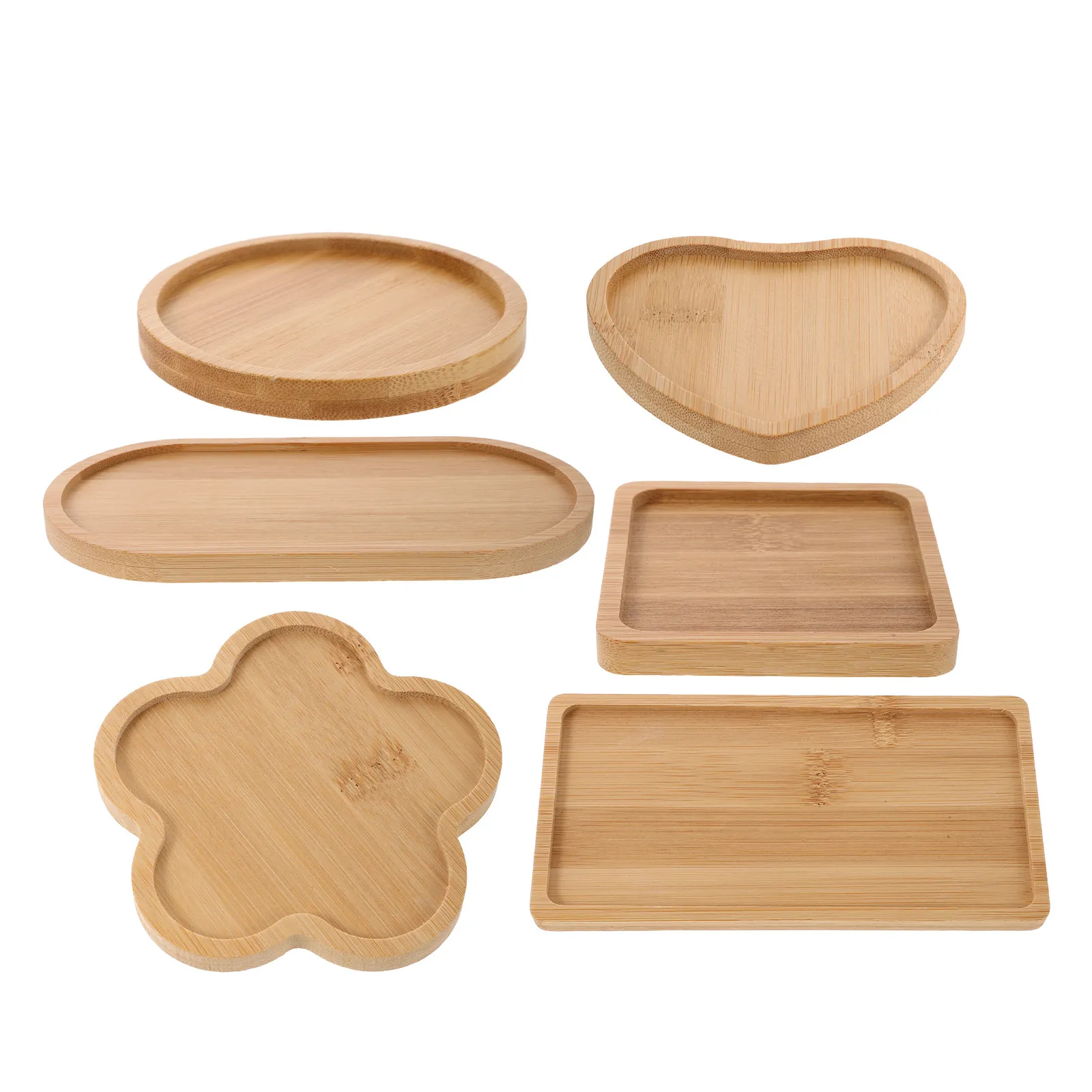 

7pcs Fillable Mosaic Trays Wood Decorative Mosaic Art Supplies Diy Plate For Craft Blank Base Plate Wood Tray Ornaments Crafting