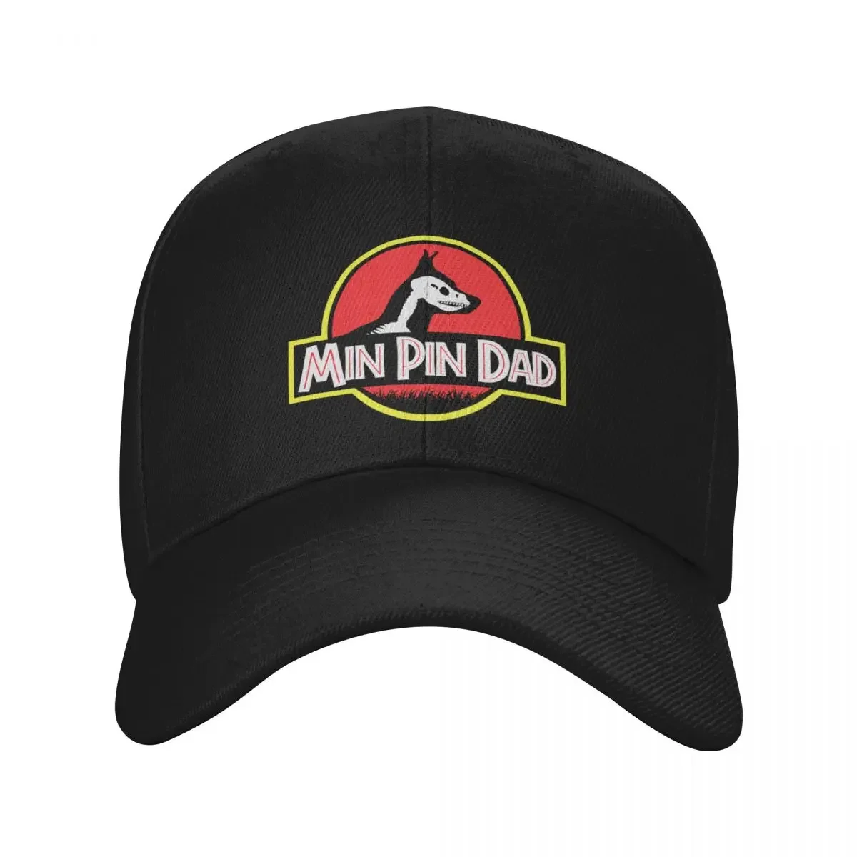 

(For Dark Background) Jurassic Miniature Pinscher Dad Baseball Cap Uv Protection Solar Hat Rave Designer Man Women's