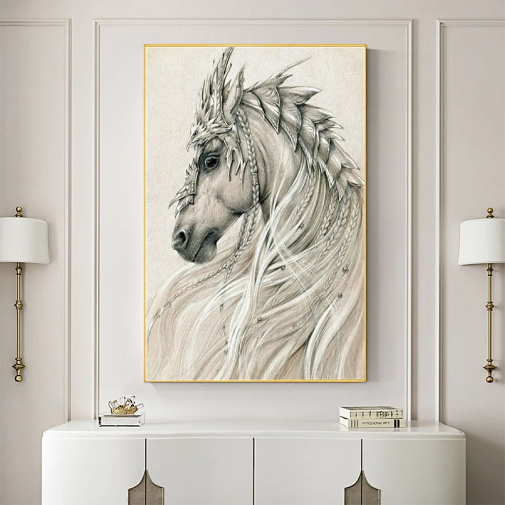 Horse Animal DIY Embroidery Cross Stitch 11CT Kits Needlework Craft Set Printed Canvas Cotton Thread Home Decoration   Sell