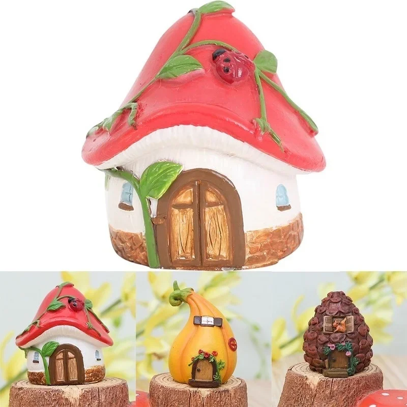 Miniatures DIY Crafts Fairy Figurines Mini House Garden Decoration Micro Landscape Resin