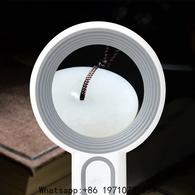 Rechargeable 12X Portable Magnifying Glass with LED Light for Seniors Reading Jewelry Craft Coin Stamp Inspection Repair