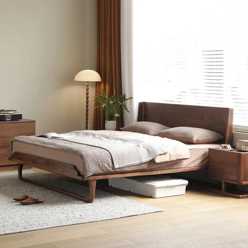 

North American Black Walnut, Wedding Bed 1.5 Meters, Master Bedroom Double Bed 1.8 Meters, Nordic Modern Furniture Bedroom